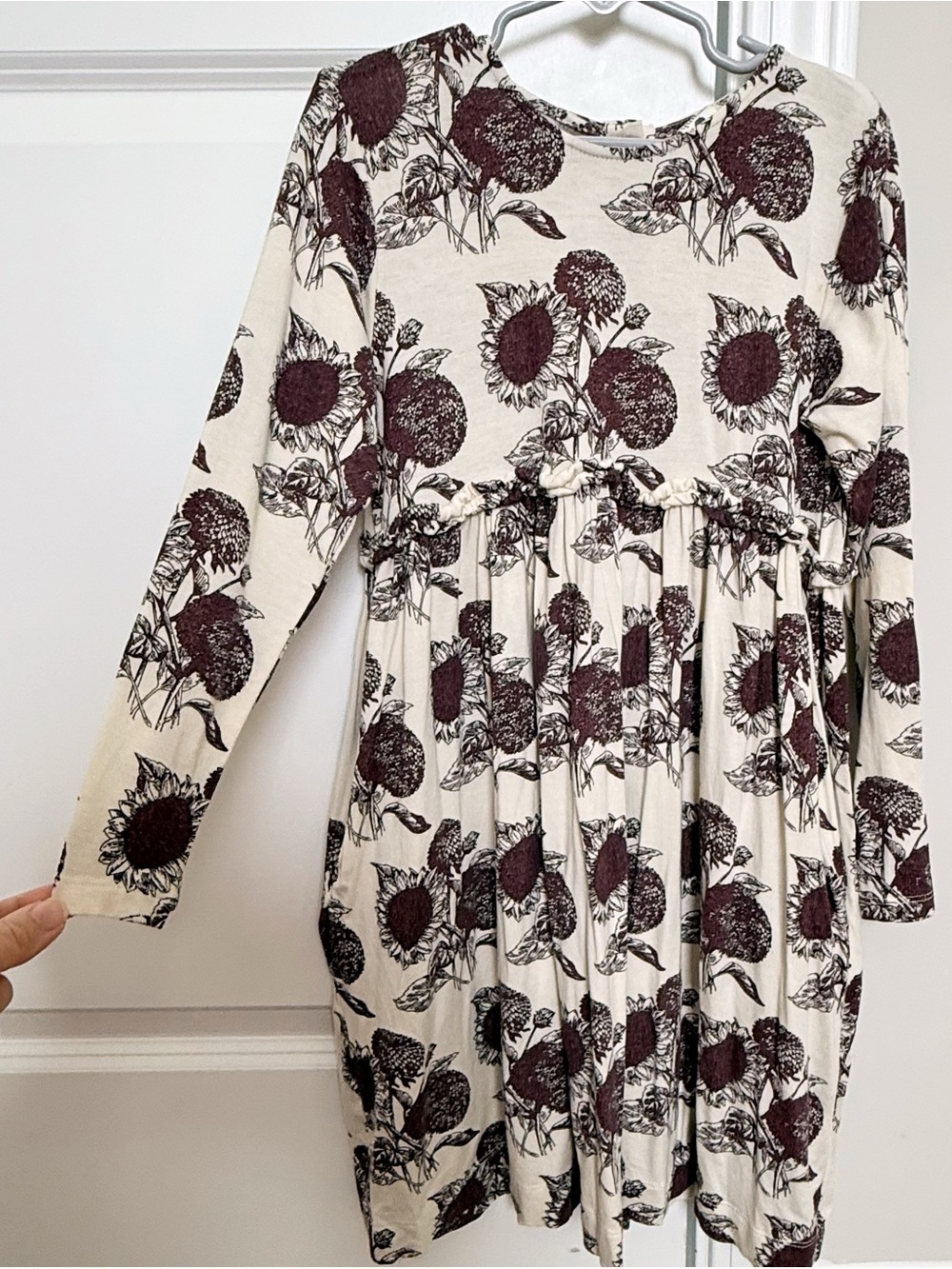 Kate Quinn Girl Eggplant Sunflower Modal Dress 8 years EUC